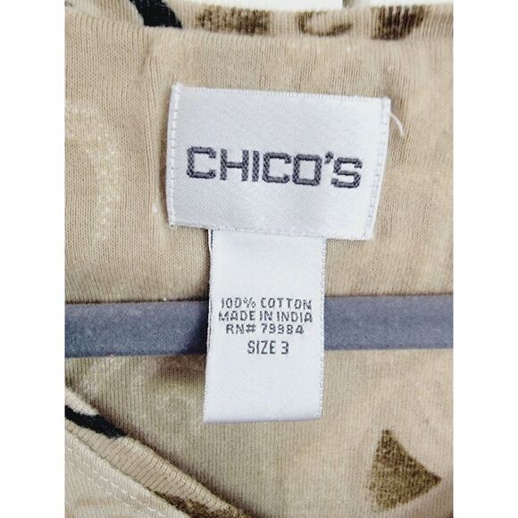 Chico's 3 T-Shirt V-Neck 3/4 Sleeve Stretch Top Love Joy XL Stretch Cotton - Picture 6 of 6